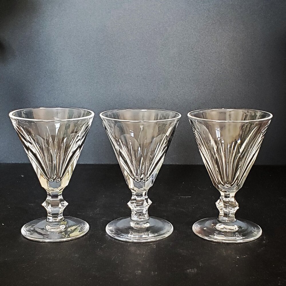 3 Waterford Galtee Cordial Glasses, Short Stem Cordial Glasses
